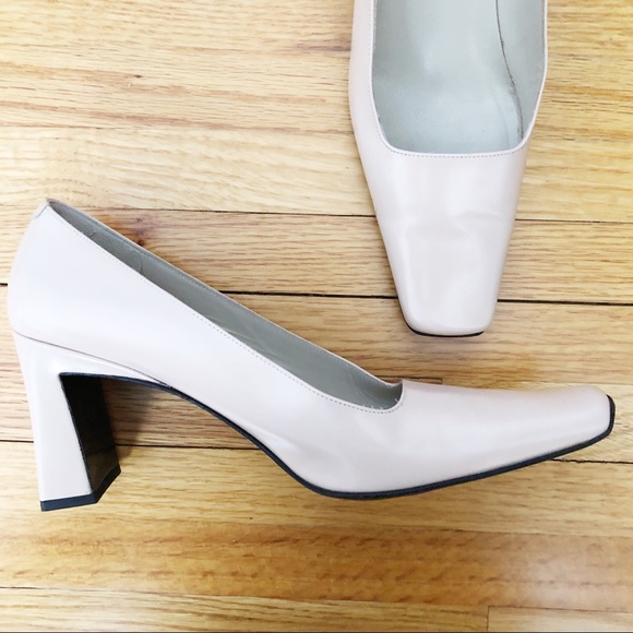 Via Spiga Square Toe Vintage Chunky Heels - Picture 2 of 4